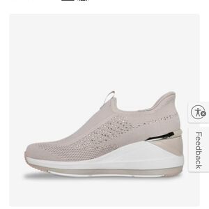 Skechers Women's Knit Slip-On Wedge Sneakers in Light Taupe